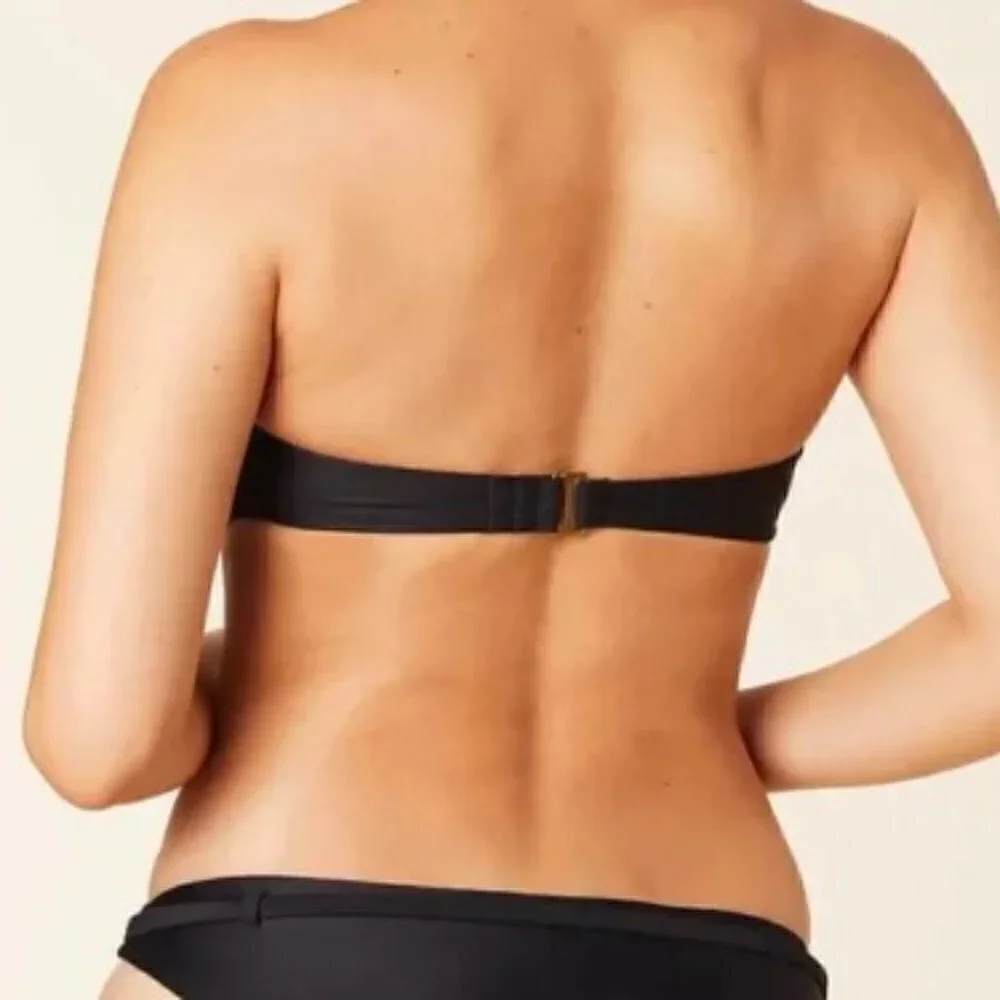 NWT Andie The Scala Padded Bandeau Bikini Top Black Medium